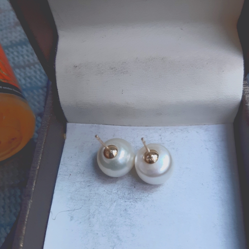 Pearl earrings 14 k